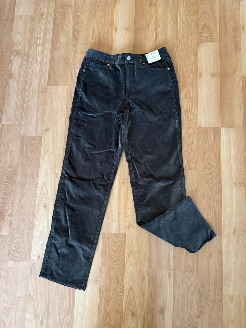 Universal Thread Black Straight-Leg Velvet Jeans